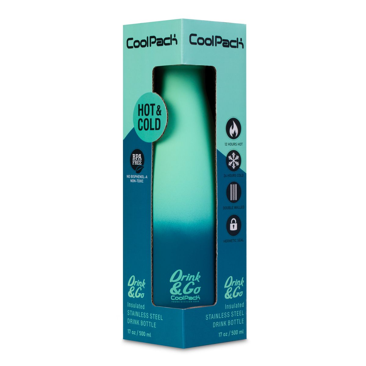 Bidon Patio COOLPACK BLUE LAGOON 500ml (Z04690)