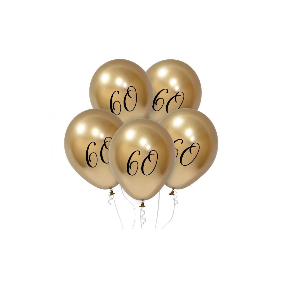 Balon gumowy Beauty&Charm cyfra 60, platynowe j. złote złoty 300mm 12cal Godan (GZ-Z605)