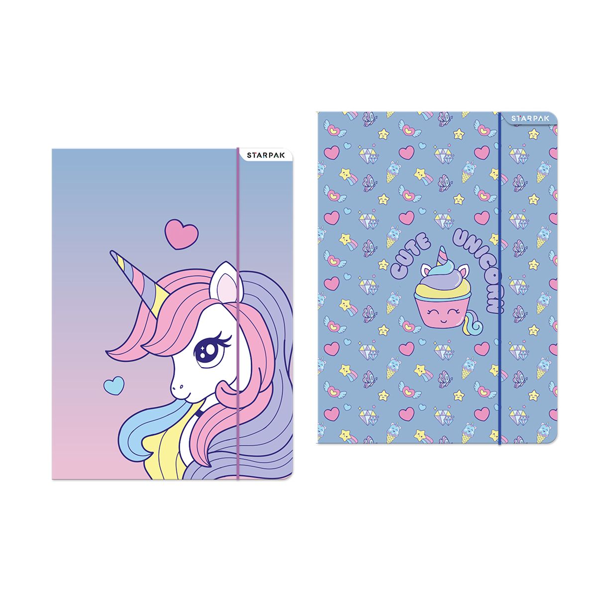 Teczka kartonowa na gumkę Unicorn A4 mix Starpak (553546)