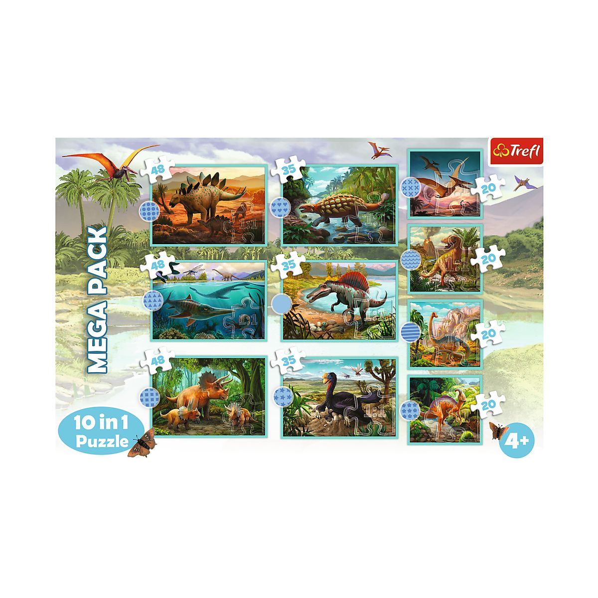 Puzzle Trefl W świecie Dinozaurów 10w1 el. (90390)