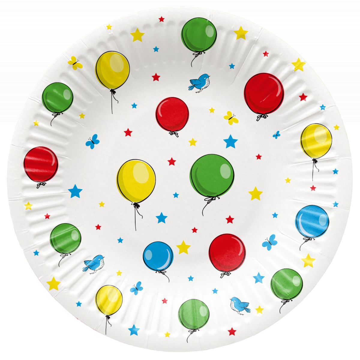 Talerz jednorazowy Paw Balloons tektura śr. 180mm 8 szt (PPD8000100)