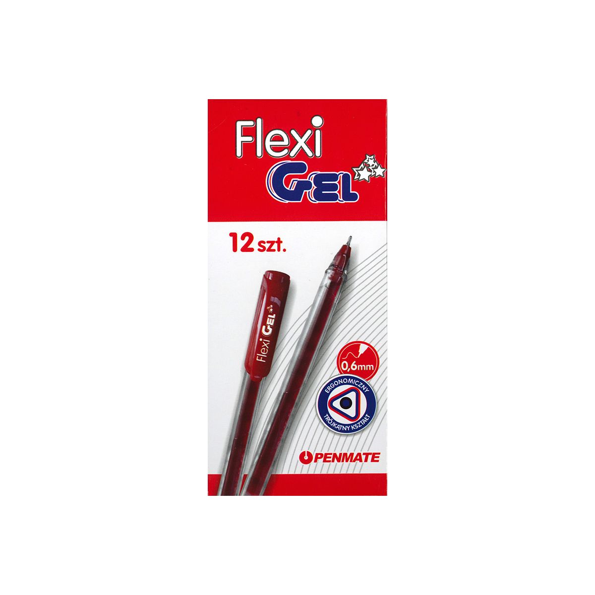 Długopis Penmate FLEXI GEL żelowy czerwony czerwone 0,6mm (TT8502)