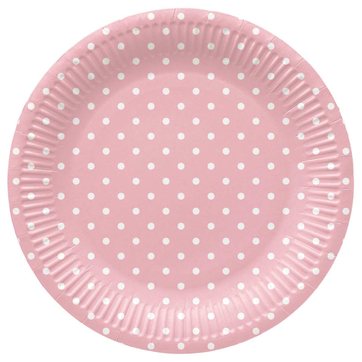 Talerz jednorazowy Paw Dots Light Pink tektura śr. 230mm 8 szt (PPL8002204)