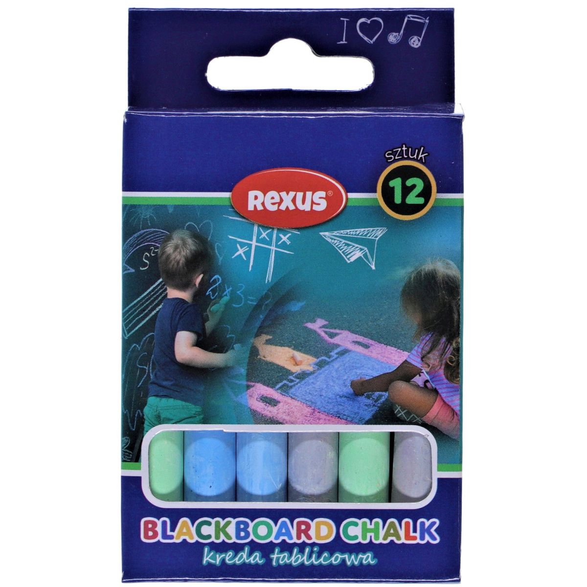 Kreda Rexus tablicowa kolor: mix 12 szt