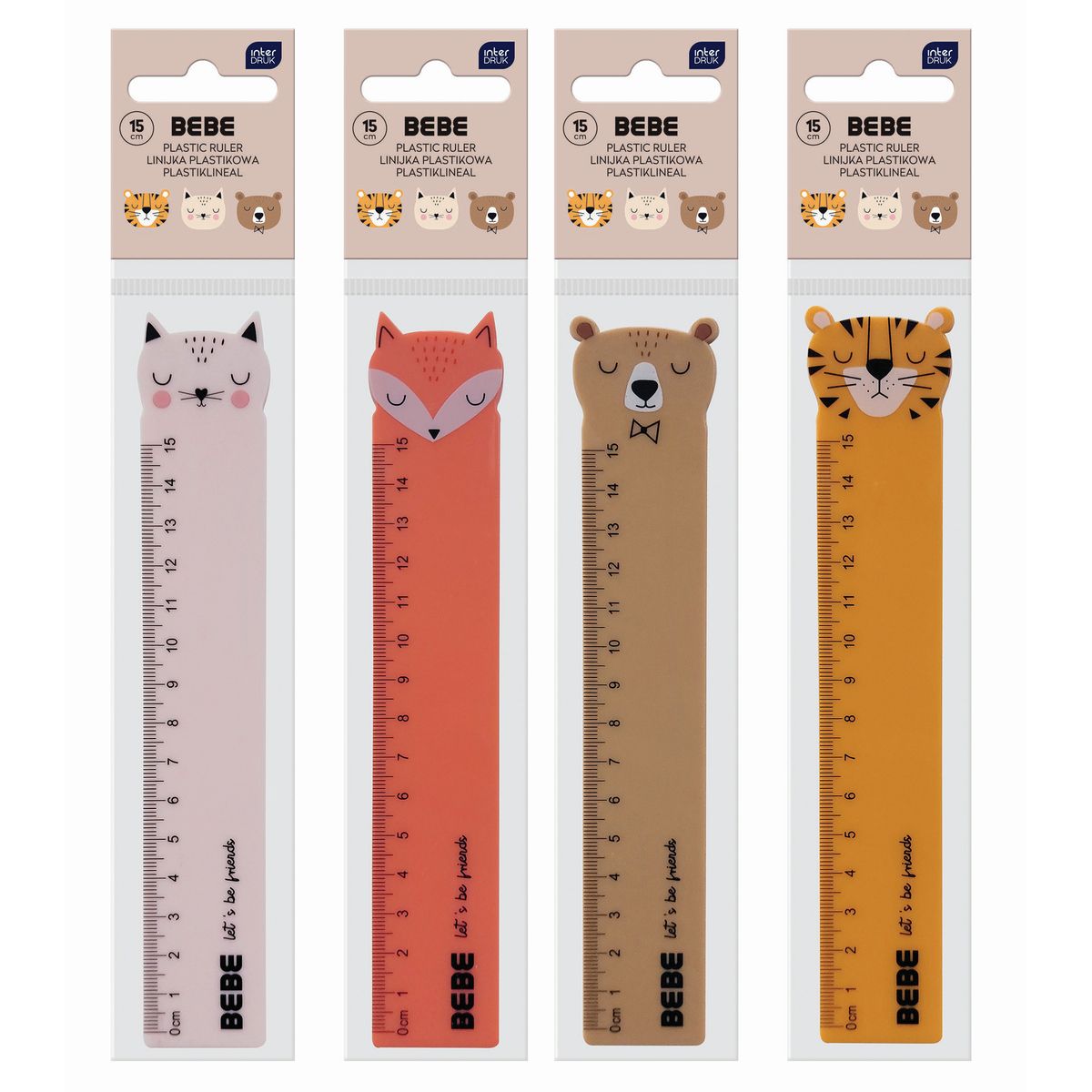 Linijka plastik Interdruk BEBE FRIENDS 15cm