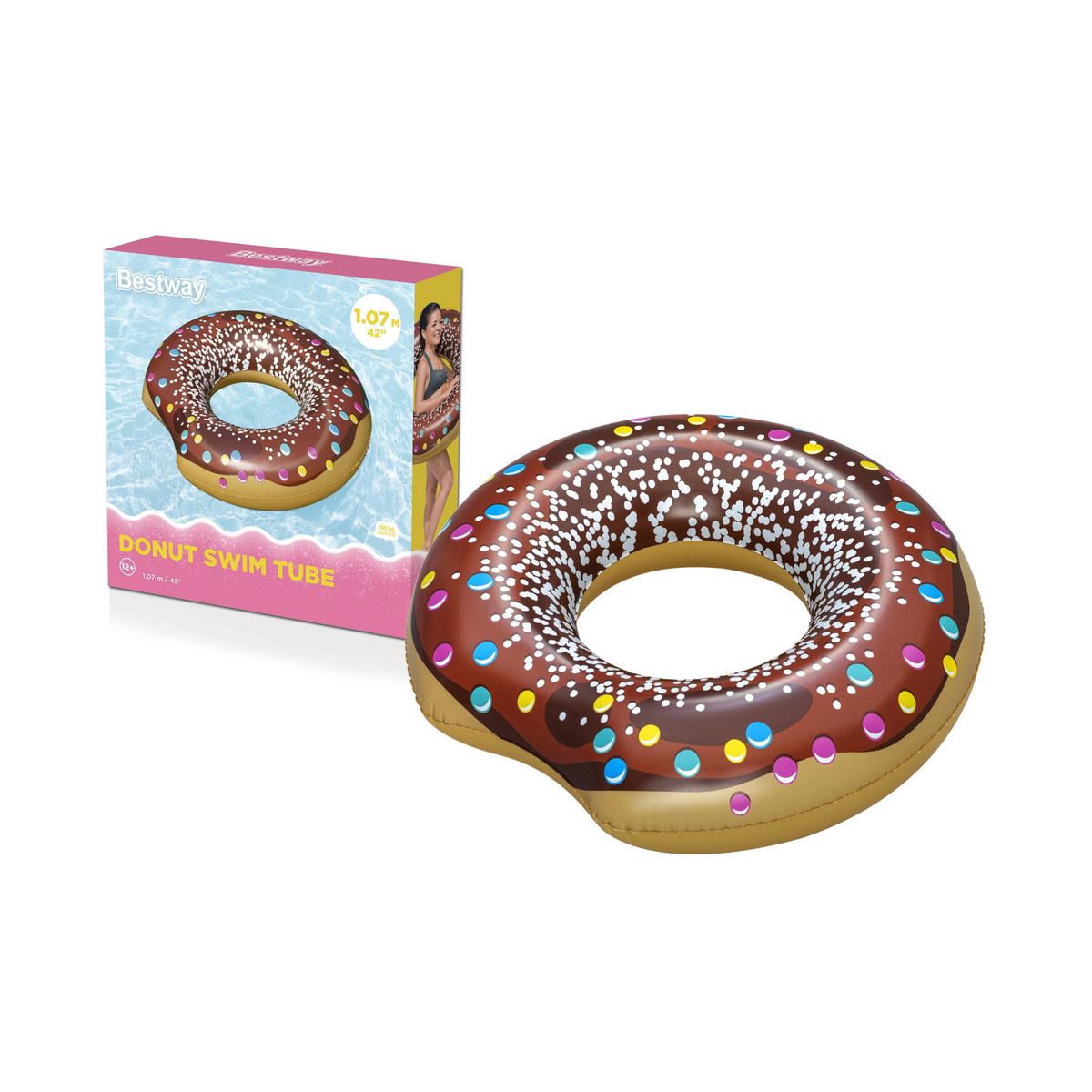 Koło do pływania Best Way Donut Pączek Brązowy 107 cm (17027)