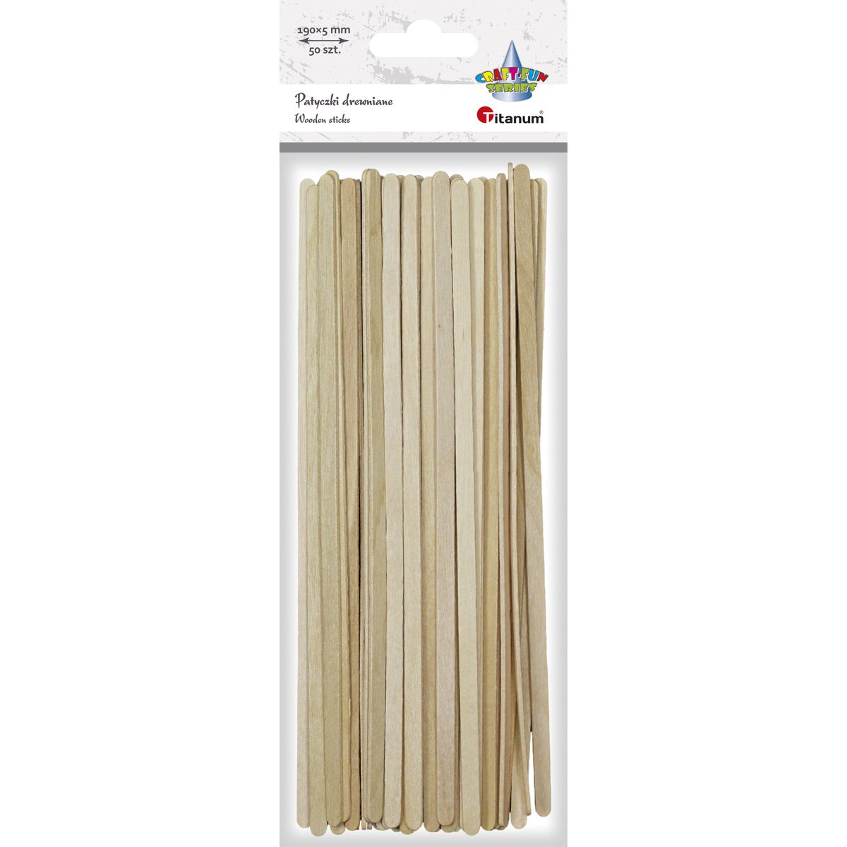 Ozdoba drewniana Titanum Craft-Fun Series Patyczki naturalne 5x190mm (21WL001)