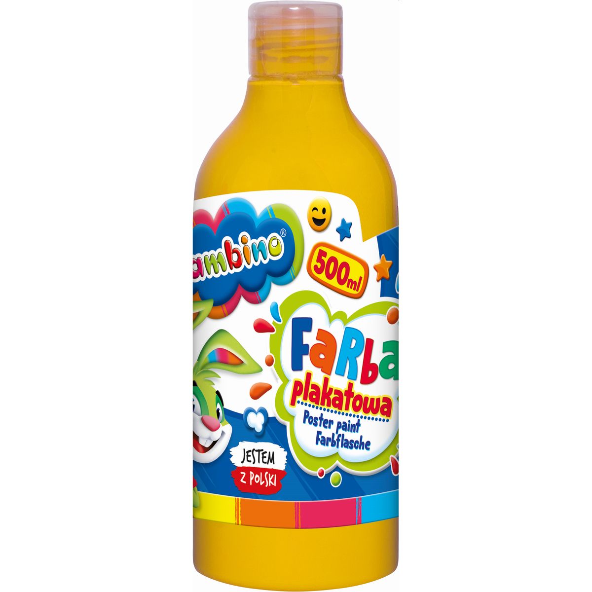 Farby plakatowe Bambino Bambino w butelce 500 ml kolor: żółty 500ml 1 kolor. (żółta)