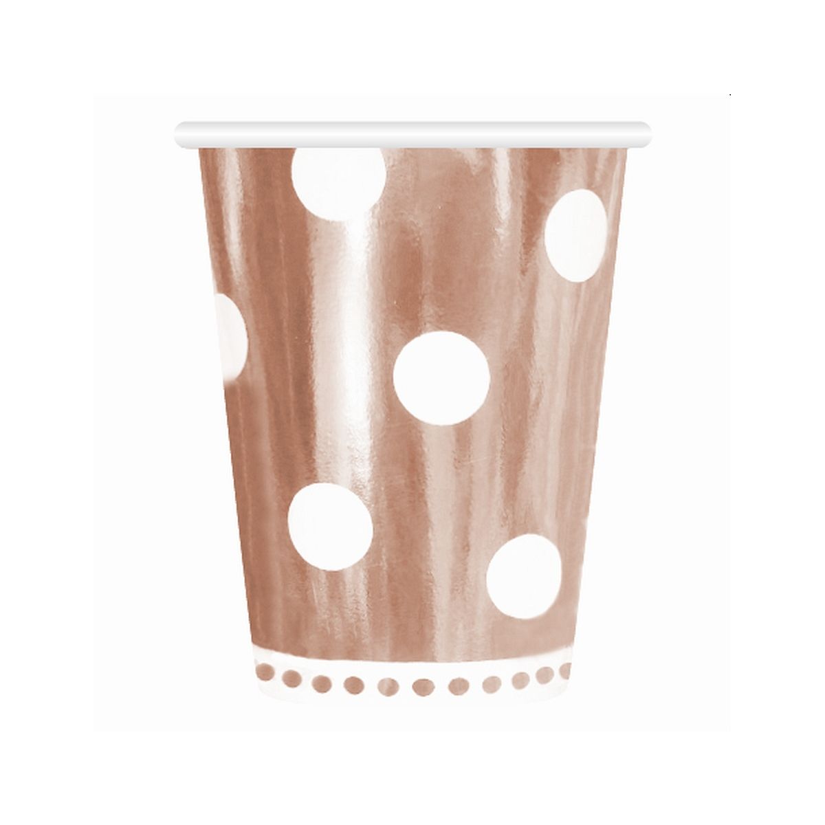 Kubek jednorazowy Godan różowe złoto w groszki 266ml/6 sztuk papier 266ml (PF-KGRG)