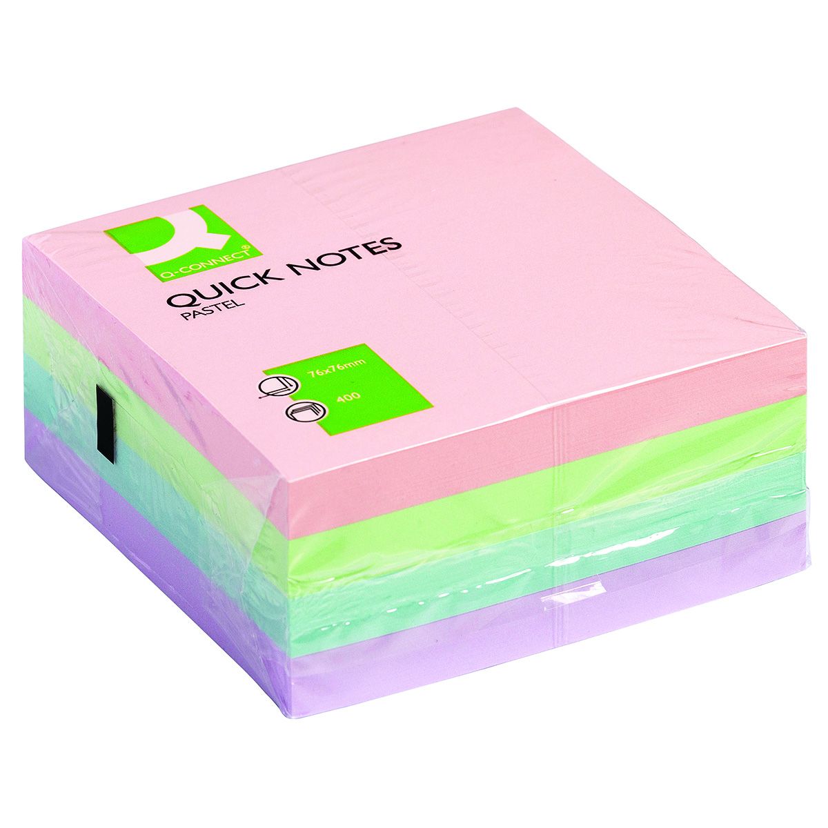 Notes samoprzylepny (karteczki) Q-Connect pastelowy mix 400k [mm:] 76x76 (KF01347)