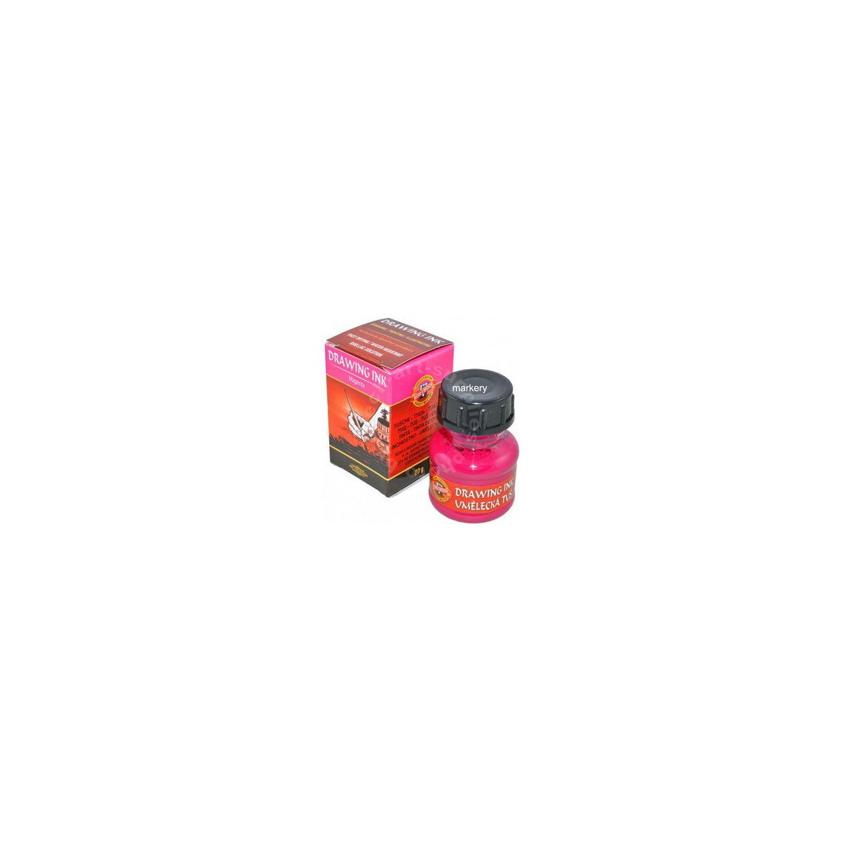 Tusz kreślarski Koh-I-Noor MAGENTA kolor: magenta 20ml (141756)