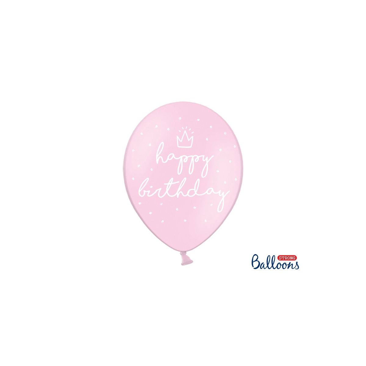 Balon gumowy Partydeco gumowy różowy z nadrukiem Happy Birthday 30 cm/6 sztuk różowa 300mm (SB14P-244-081J-6)