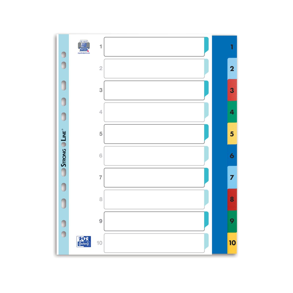 Przekładka numeryczna Oxford Maxi A4+ mix 1-10 [mm:] 245x300 (100205095)