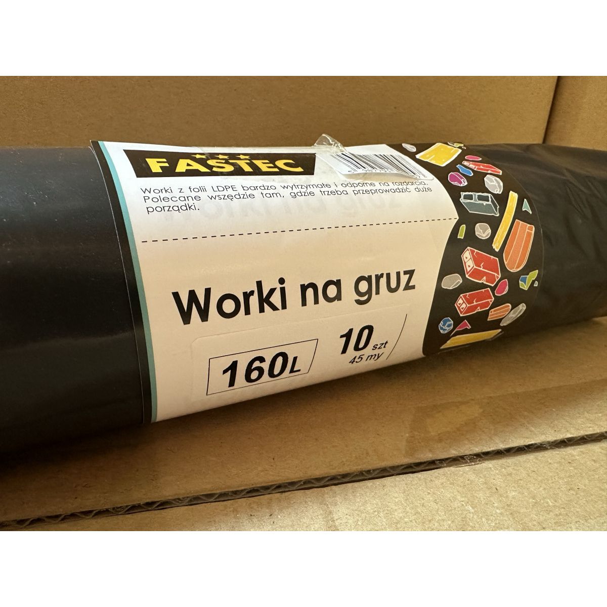 Worki na gruz My Fastec 160l kolor: czarny 160L 10 szt