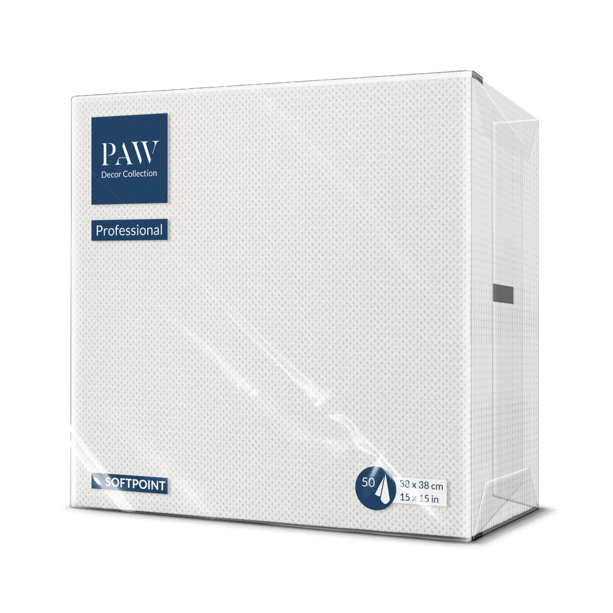 Serwetki Paw Softpoint Unicolor biały bibuła [mm:] 380x380 (PUND000000)