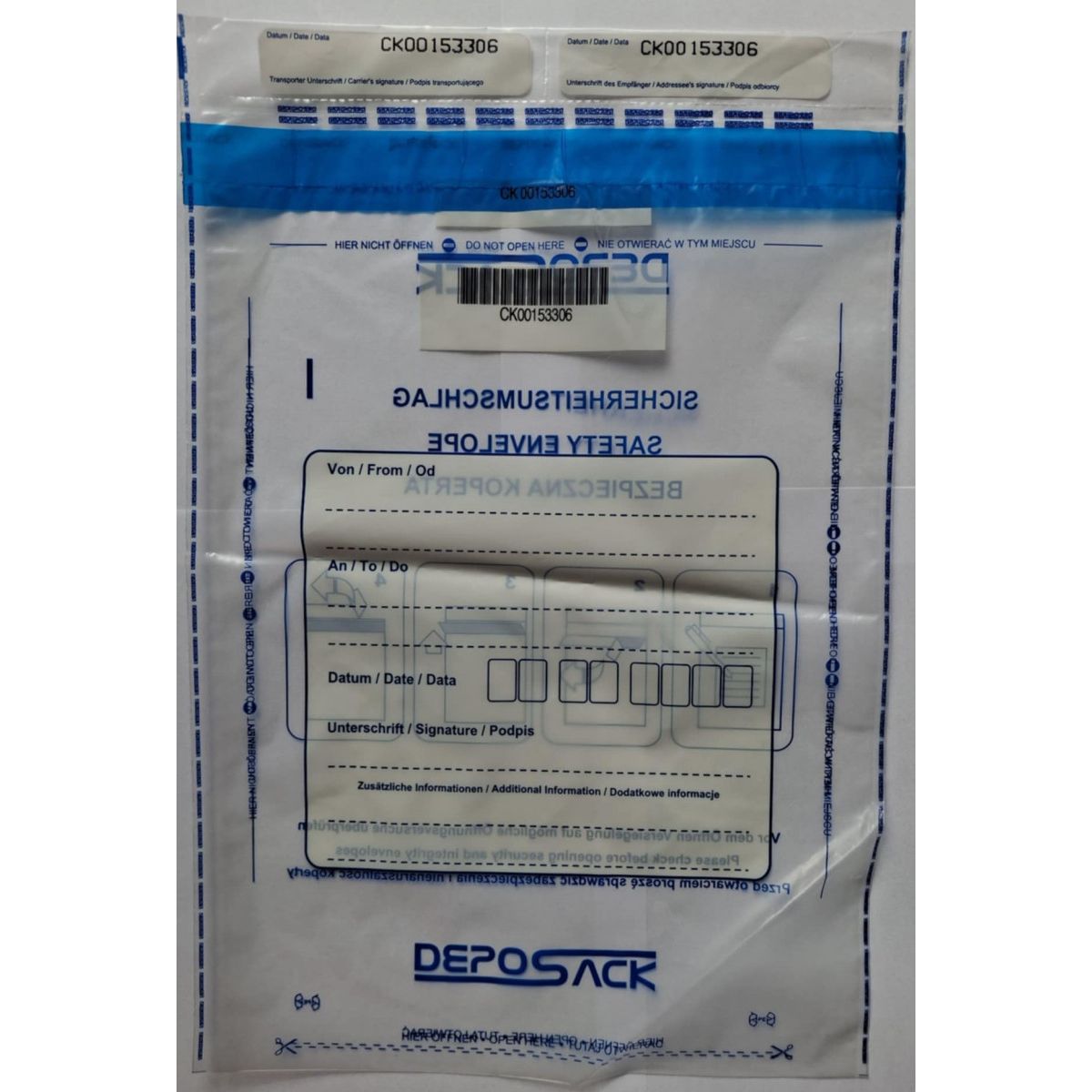 Koperta bezpieczna A&G Koperty deposack B4 transparentna B4 [mm:] 255x360 (2388) 500 sztuk