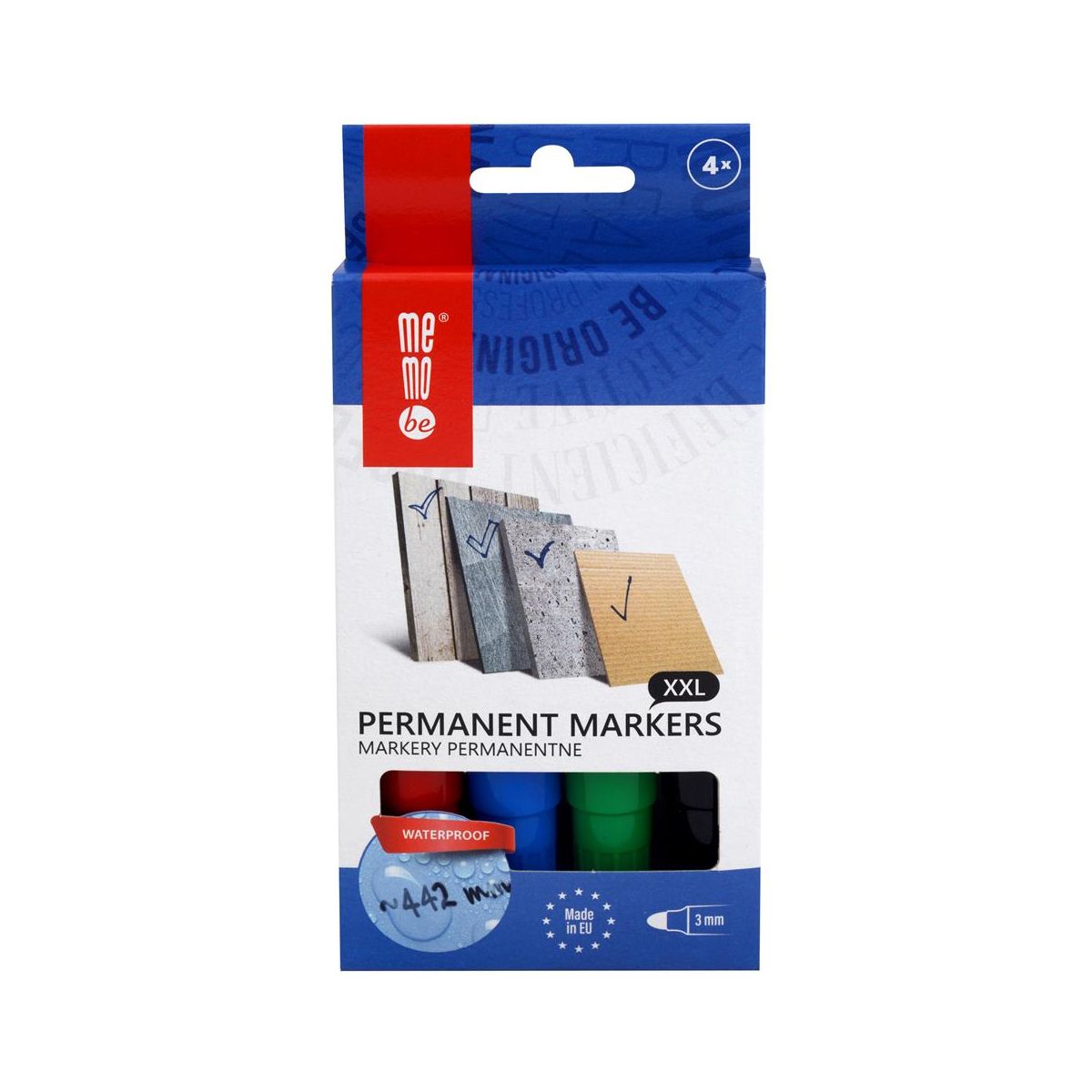 Marker permanentny Memobe 4kol mix 3,0mm okrągła końcówka (MM200-99)