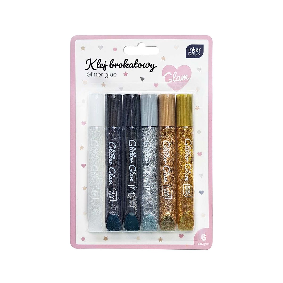 Klej w płynie Interdruk GLAM brokatowy 5902277356826 10,5ml (6x10,5ml)