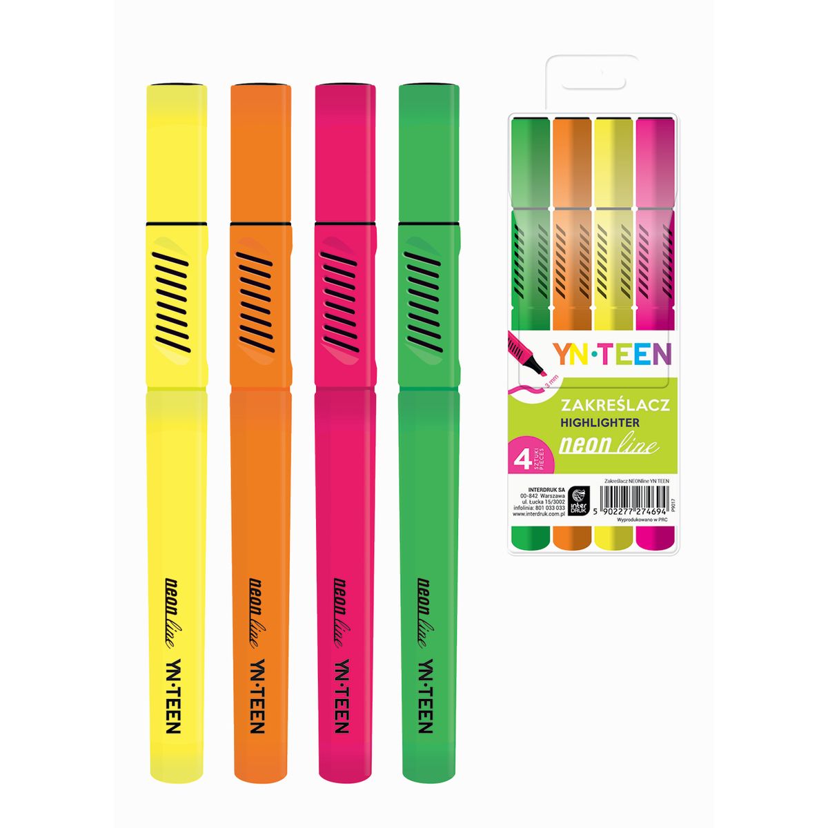 Zakreślacz NEON mix 1,0-3,0mm Interdruk (IZAKNEO)
