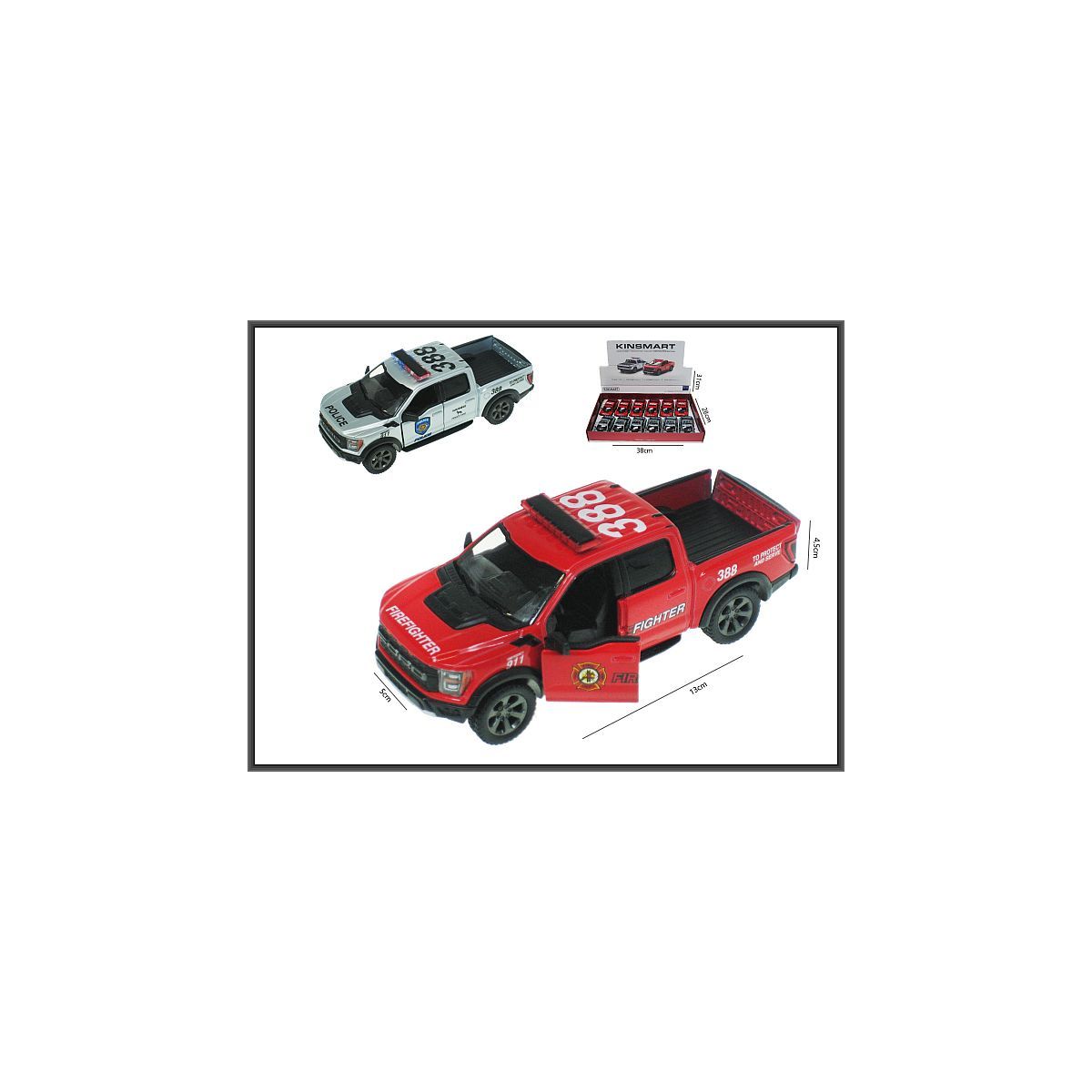 Samochód Hipo Ford F-150 Raptor 1:46 z napędem i z otwieranymi drzwiami (HXKT260)