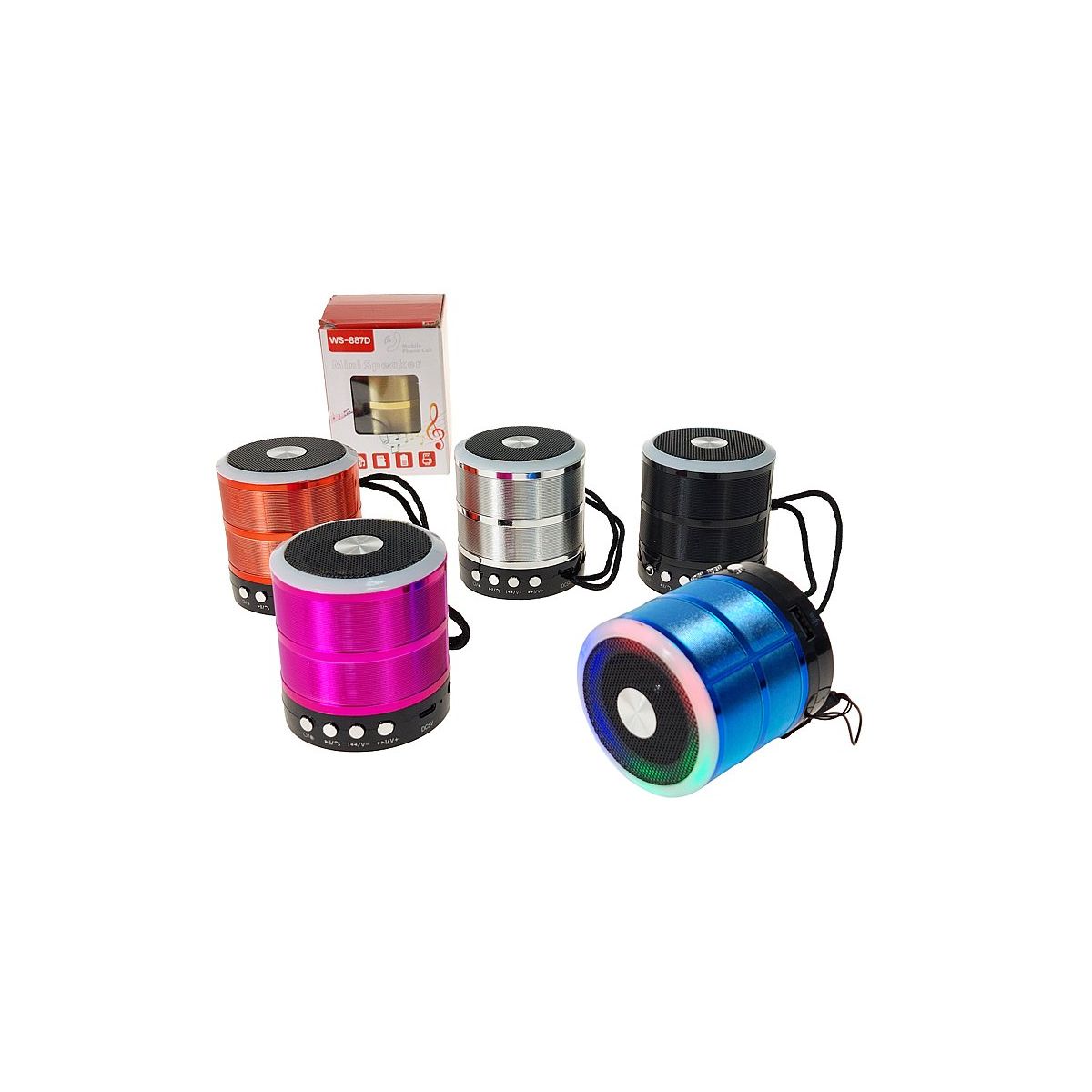 Głośnik Adar okrągły 7x6,5cm, metalowy, Bluetooth, kabel USB (617551)