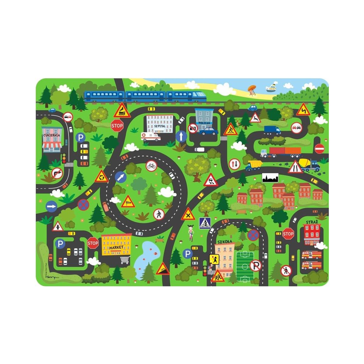 Podkład na biurko Henry znaki drogowe mix PVC PCW (5907222713709)