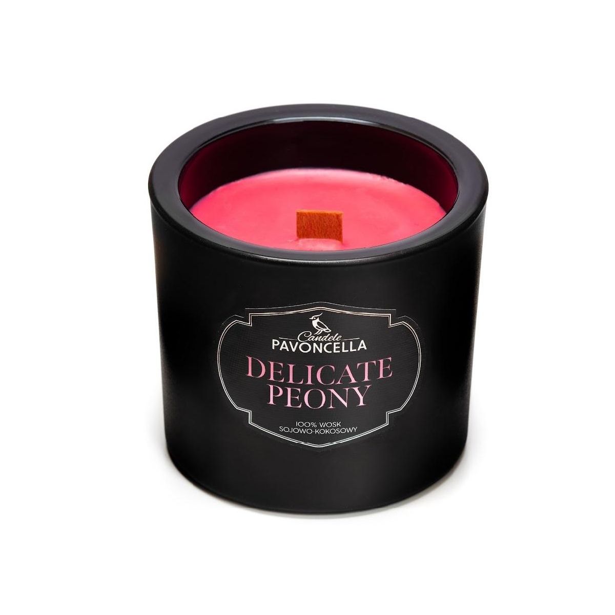 Świeczka ozdobna Pavoncella Classico Delicate Peony czarna 170g (5905711530424)