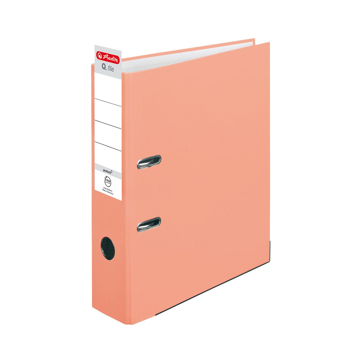 Segregator dźwigniowy Herlitz 50028481 Q.file protect A4 80mm łososiowy (300005711)