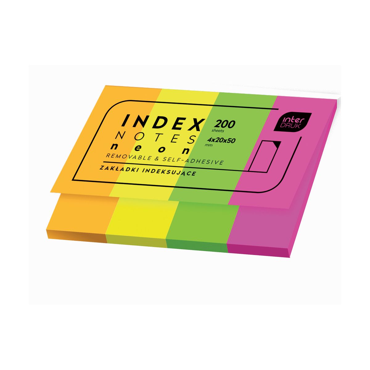 Zakładki indeksujące Interdruk 200k [mm:] 20x50 (IZAKIND200N)