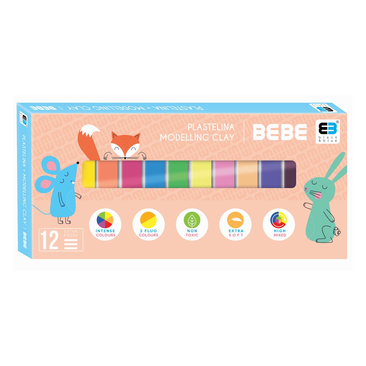 Plastelina Interdruk 12 kol. BB KIDS pastel mix (IPL12BBKP)