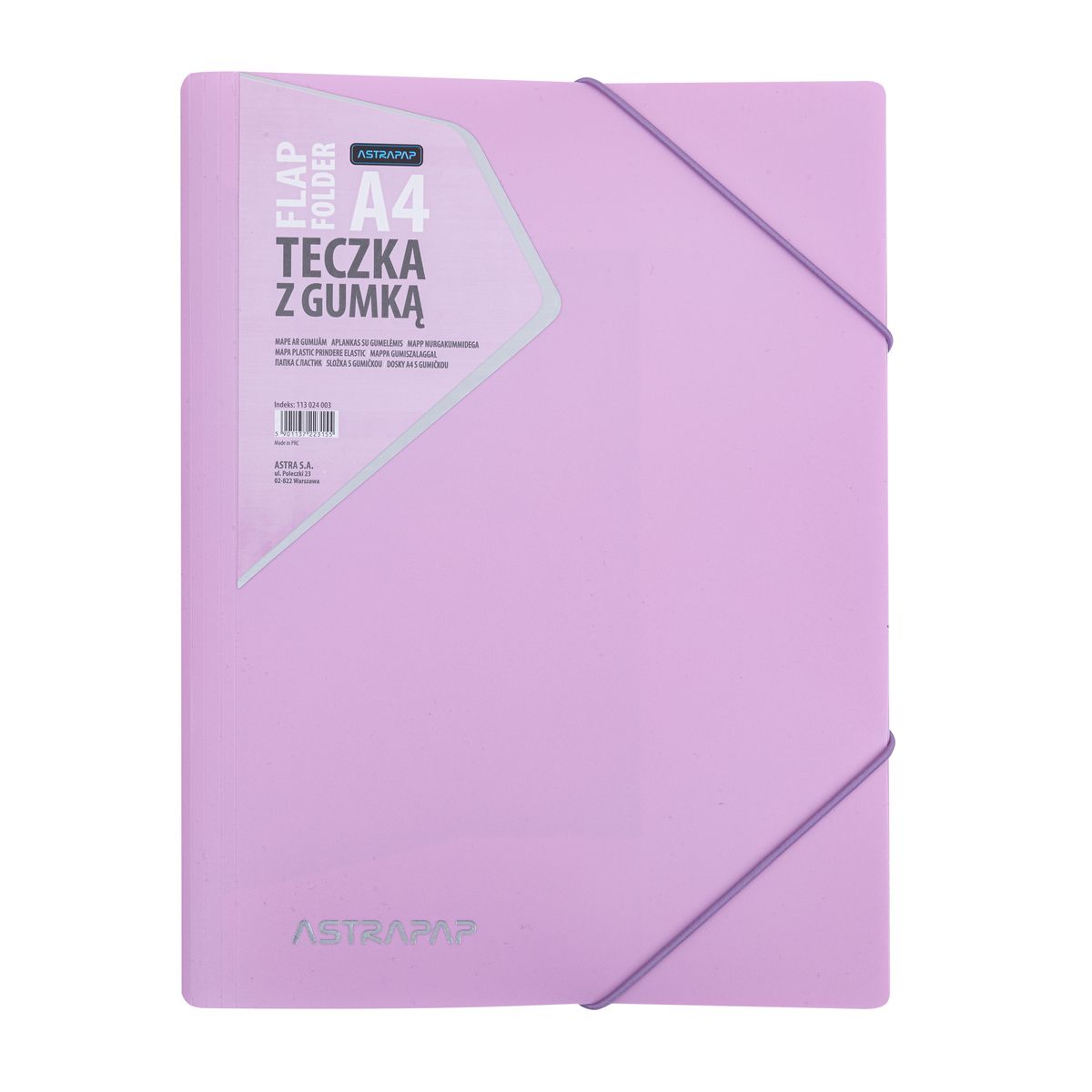 Teczka plastikowa na gumkę PP PASTEL LINE A4 mix Astrapap (113024003)