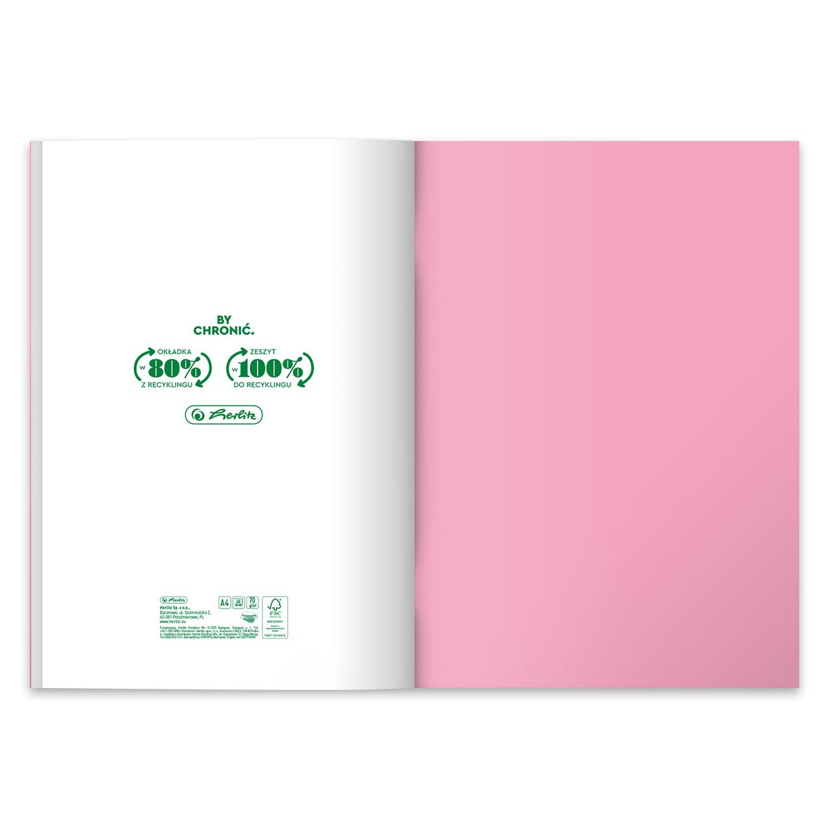 Zeszyt Herlitz Pastel Colors Eco PP 9552753 A4 60k. 70g krata (400198131)