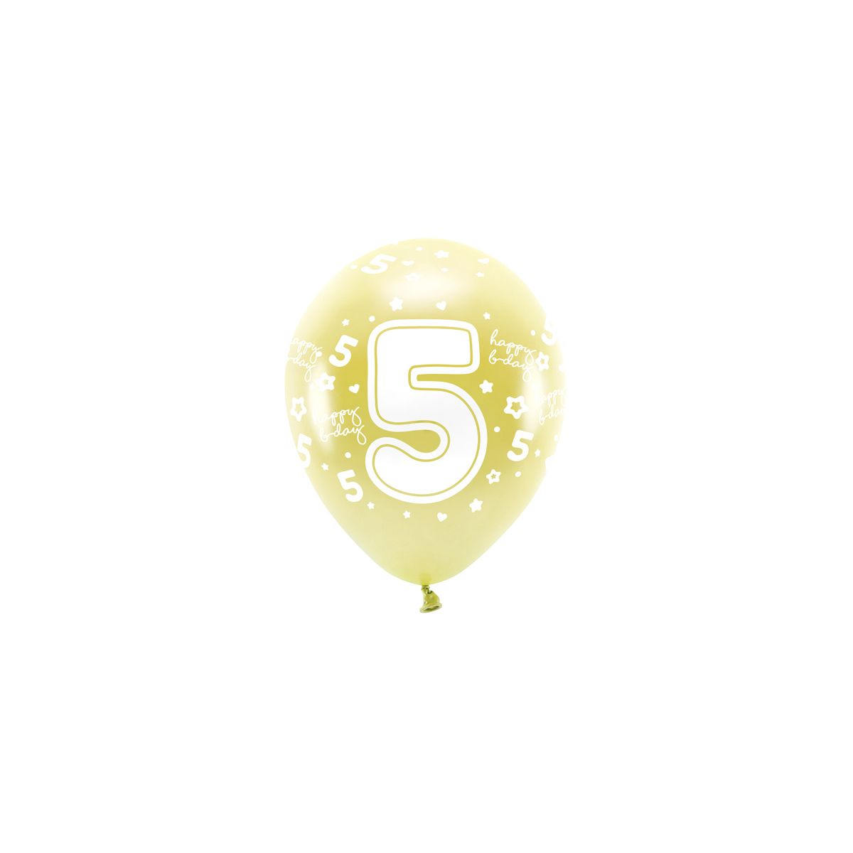 Balon gumowy Partydeco cyfra 5 (1 op. / 6 szt.) złoty 330mm (ECO33M-205-019J-6)