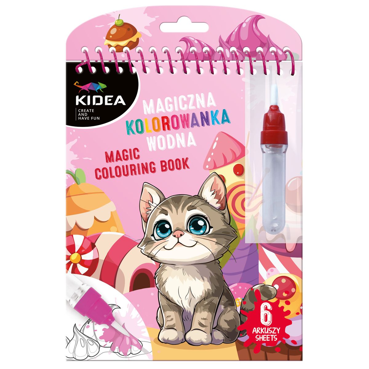 Kolorowanka Derform kotki MAGICZNA WIELORAZOWA KOLOROWANKA WODNA (MWKWPKA)