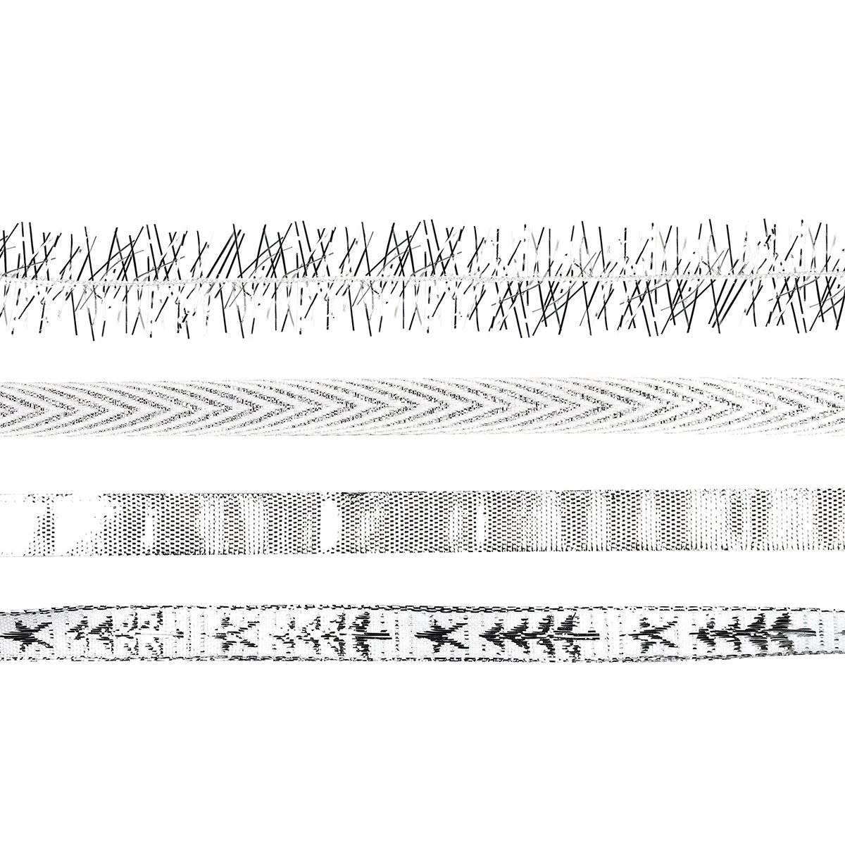 Wstążka Titanum Craft-Fun Series Boże Narodzenie 4 wzory 10x2 [mm x m] biało-srebrny (A-28(7))