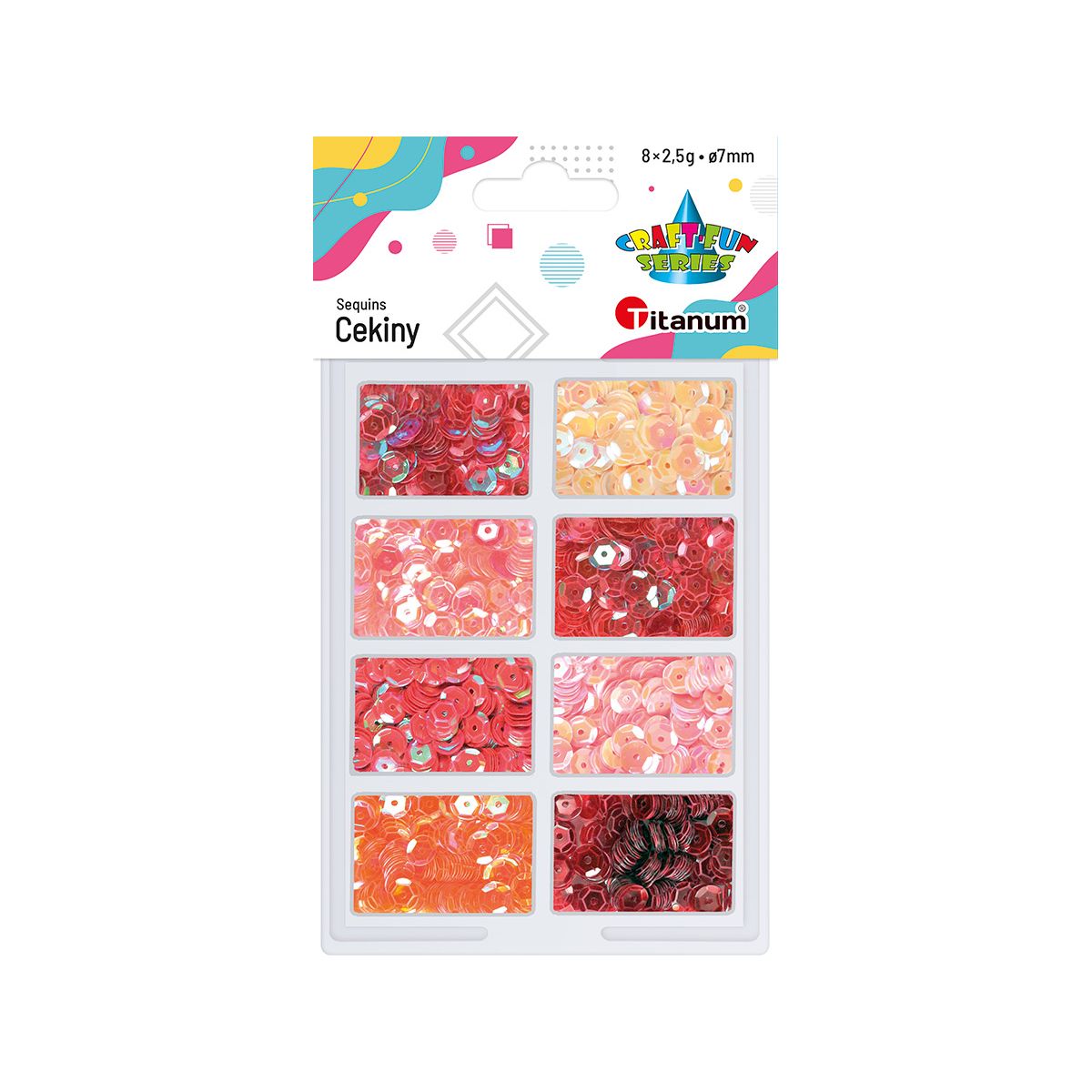 Cekiny Titanum Craft-Fun Series 8 kolorów mix 2,5g (3G8P 160164)