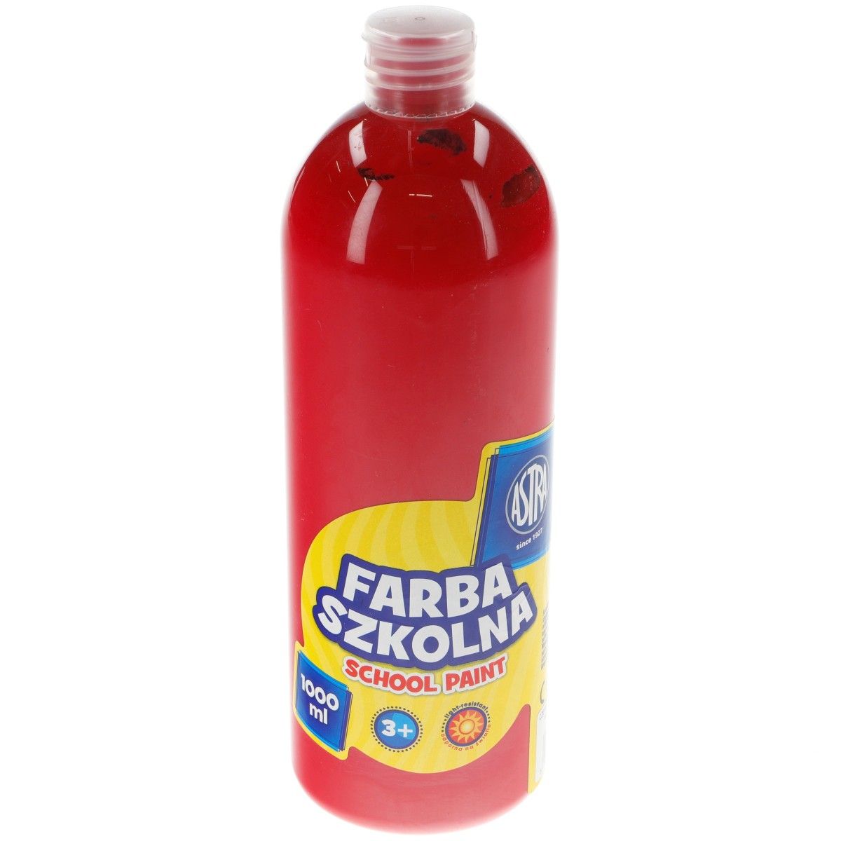 Farby plakatowe Astra szkolne kolor: czerwony ciemny 1000ml 1 kolor.