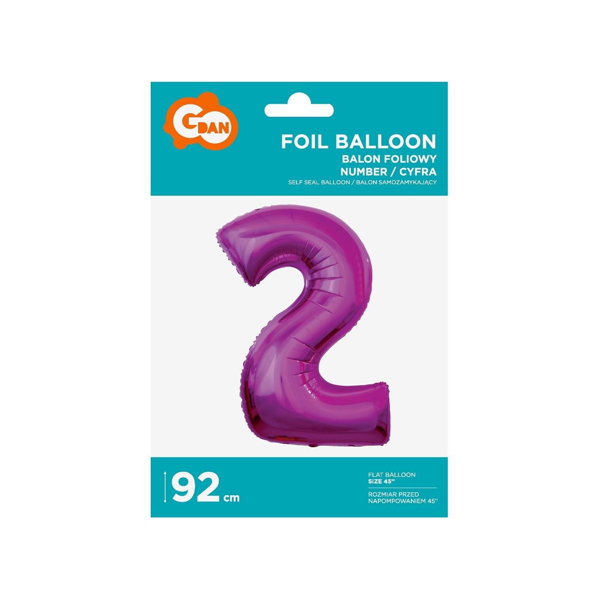 Balon foliowy Godan cyfra 7 srebrny 35 cm 45cal (FG-C35S7)