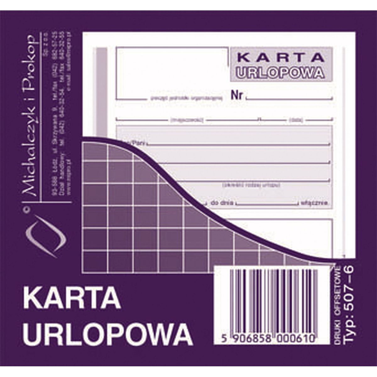 Druk offsetowy Michalczyk i Prokop Karta urlopowa 2/3 A6 40k. (507-6)