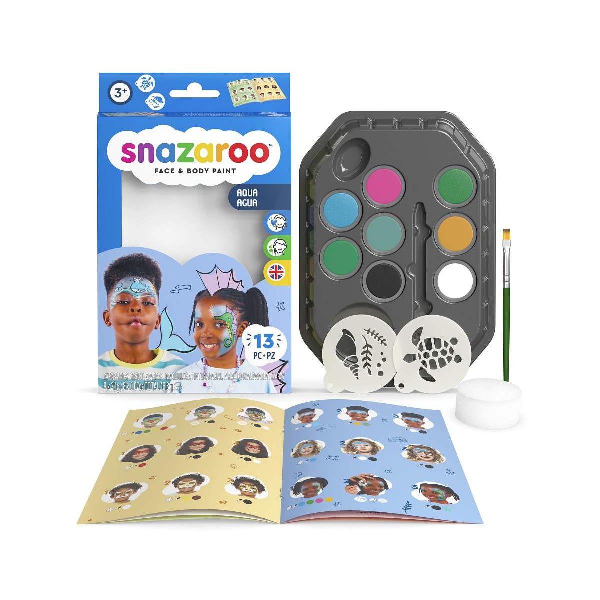 Farby do twarzy Snazaroo zestaw Aqua (1172191)