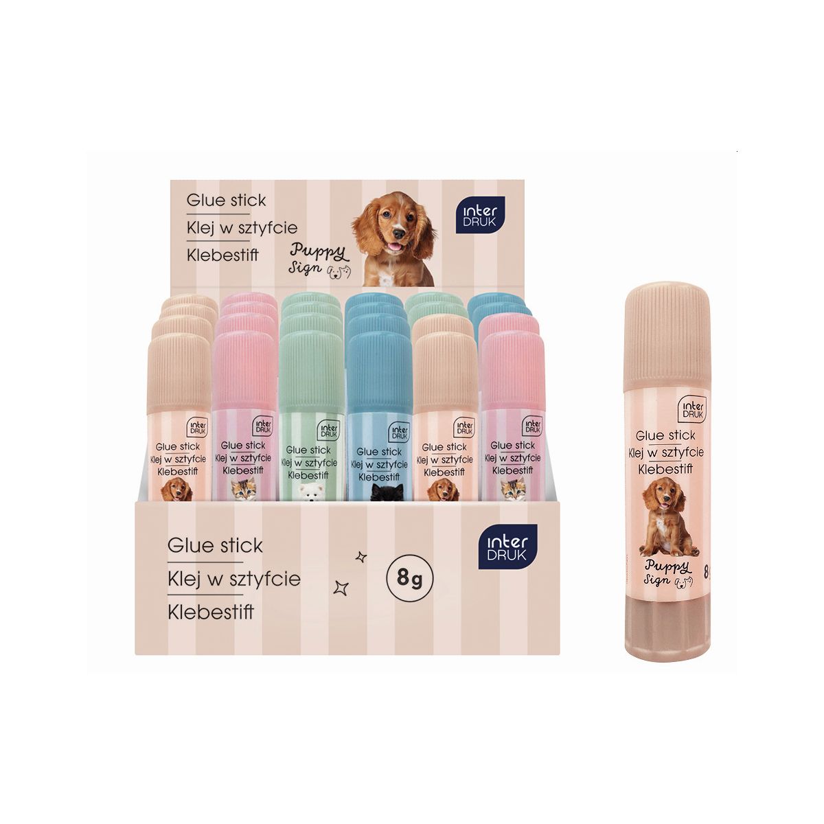 Klej w sztyfcie PUPPY SIGN 8g Interdruk (12 sztuki)