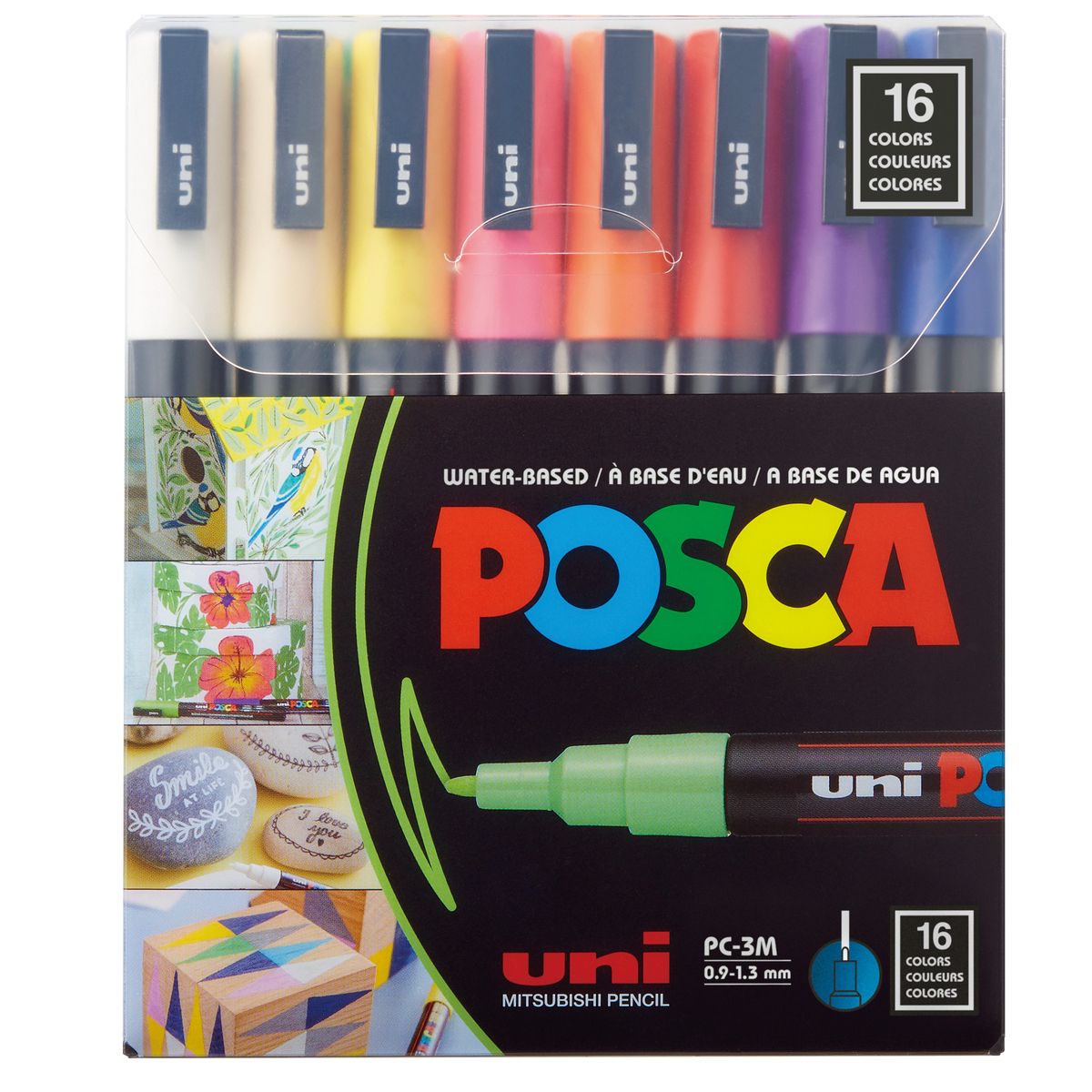 Marker specjalistyczny Posca PC-3M 16 sztuk 5906340928330, (różne) 0,9-1,6mm okrągła końcówka (194511)