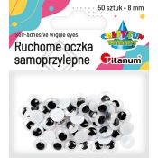 Oczy samoprzylepne Titanum Craft-Fun Series ruchome 8mm