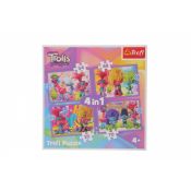 Puzzle Trefl Universal Trolls 3 Przygody kolorowych Trolli 4w1 el. (34622)