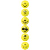 Magnes Fun&Joy Smiley okrągły żółty śr. 29mm 6 sztuk