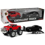 Samochód Lean Zestaw Pojazdów Czerwony Monster Truck Czarne BMW Laweta 58 cm (9268)