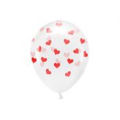 Balon gumowy Partydeco Serca, Crystal Clear (1 op. / 6 szt.) transparentny 330mm (ECO33C-200-099R-6)