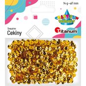 Cekiny Titanum Craft-Fun Series okrągłe 7mm złote 14g (CM6G)