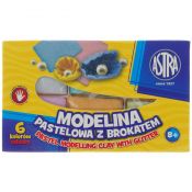 Modelina Astra 6 kol. pastelowa-brokatowa mix (304118001)