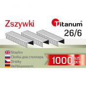 Zszywki 26/6 Titanum 26/6 1000 szt